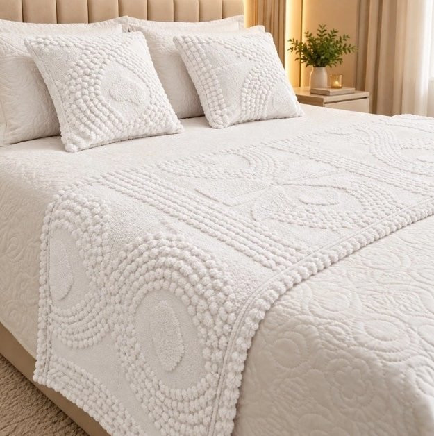 Kit 3 Peças Cama Posta com Peseira e Almofadas