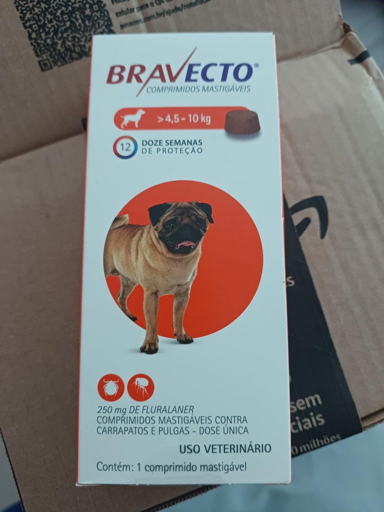 Bravecto Cães 250mg Antipulgas e Carrapatos