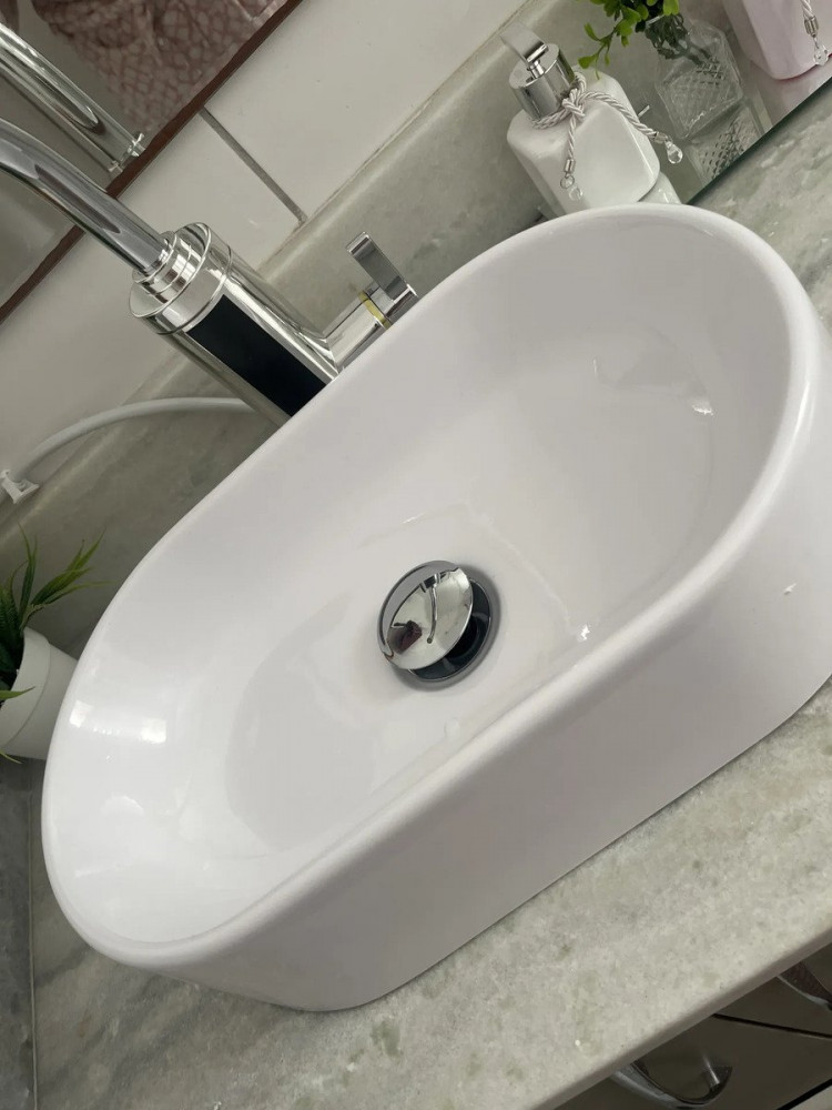 Pia de Apoio Oval Branca Beltempo BT-2030