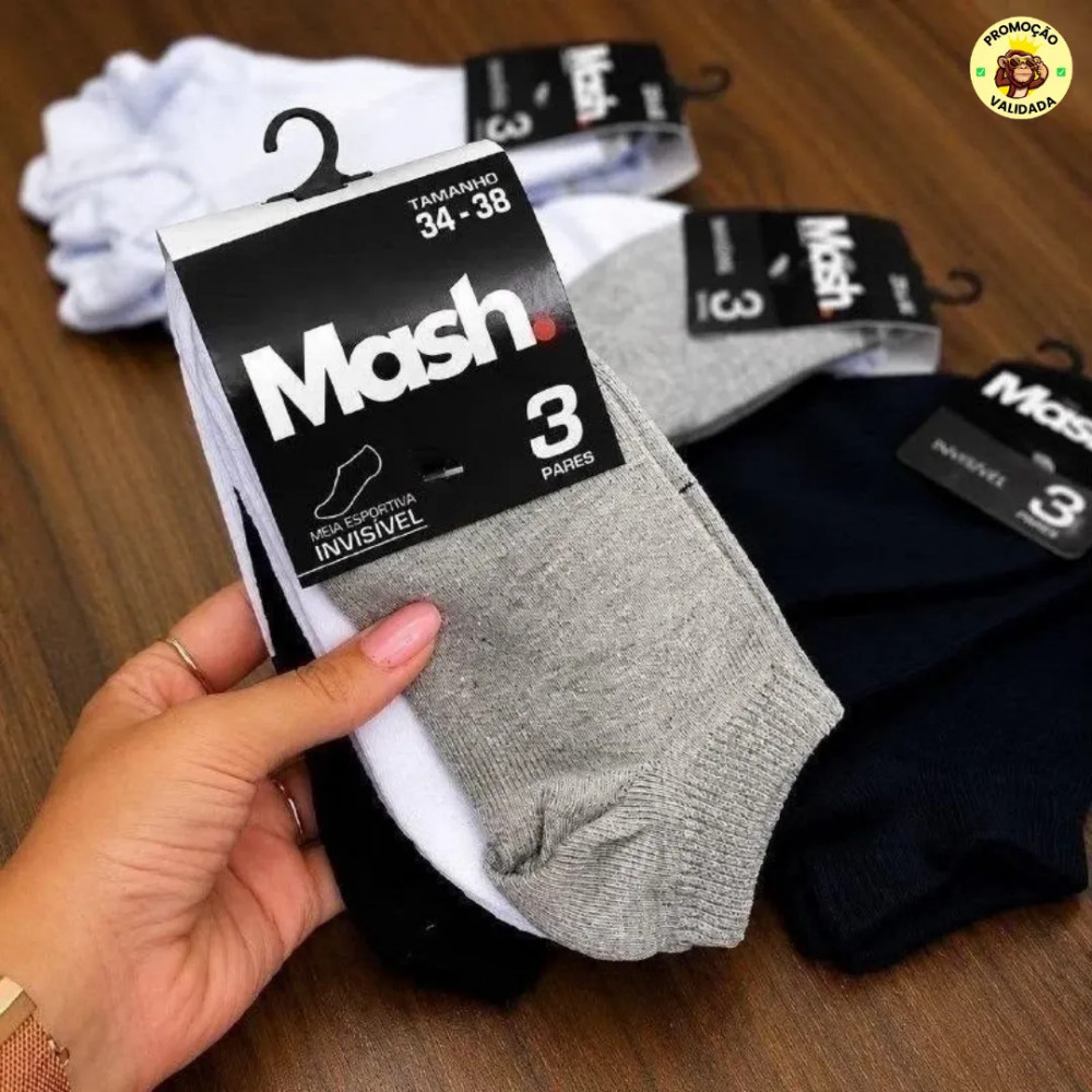 🧦 4 CONTO CADA PAR DE MEIA MASHKit com 10 Pares Meias Mash Invisivel