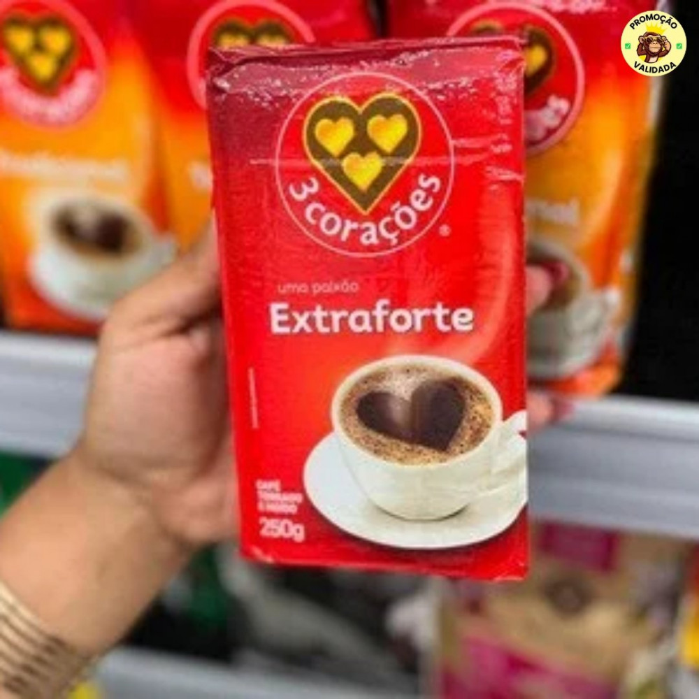 3 Corações Café Torrado E Moído Extra Forte À Vácuo 250G